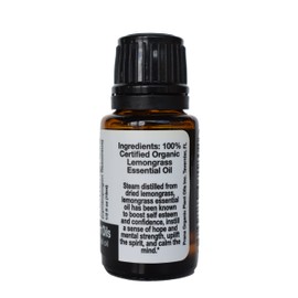 Organic Lemongrass Essential Oil (15 ml) - 100% Pure Undiluted Therapeutic Grade Essential Oil by Prana Organic Plant Oils