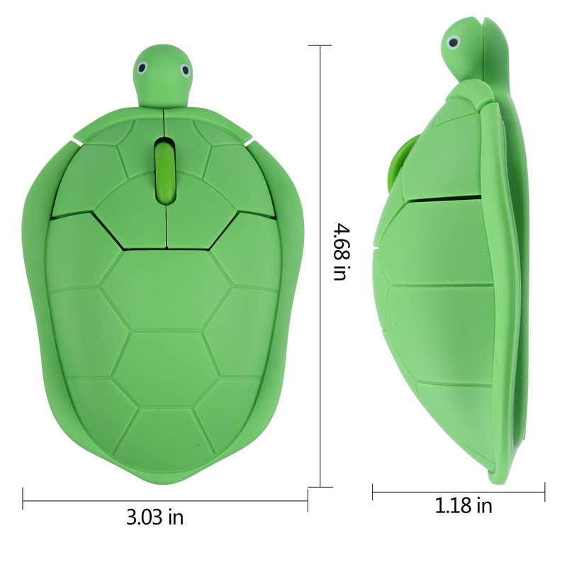 Wireless Mouse Turtle Shape Computer Mouse 1600DPI Cute Cartoon Quiet