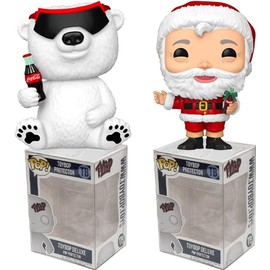 Funko Pop Coca-Cola Holiday + Protector: Pop! Retro Ad Icons Vinyl Figure (Bundled with ToyBop Box Protector Collector Case) (Set of 2)
