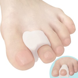 Chiroplax Gel Toe Spacers Separators Corrector Bunion Relief Overlapping Hammer Toe Straightener Spreader Hallux Valgus Splint, 6 Pack (Large, White)