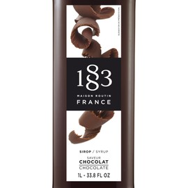 1883 Coffee Syrup, Chocolate Syrup for Drinks, Made in France, 1 Liter Glass Bottle