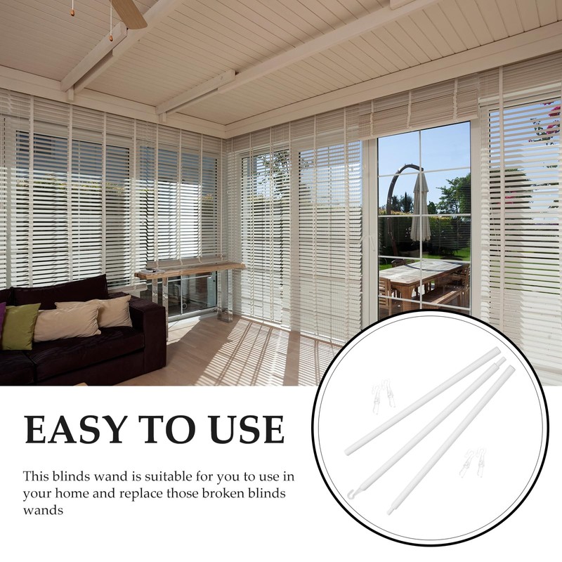 Clear Blind Wand 1 Set with Hook Detachable Vertical Window