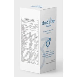 dad2be- Suplemento Alimenticio para hombres que estn buscando un proceso de fertilidad Omega- 3, L-Arginina, L-Citrulina y Ubiquinol Cpsulas para 30  