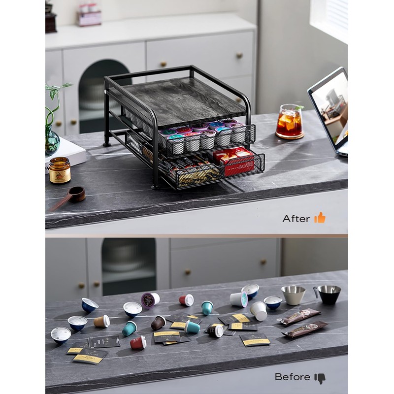 Coffee Pod Drawer for K-Cup & Nespresso Vertuo Pods –