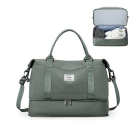 for Ryanair Airlines Underseat Cabin Bag 40X20X25 Weekend Overnight Carry on Holdall for Women Travel Duffel Sport Gym Tote Mum Hospital Bags with Wet Pocket,C2-Army Green