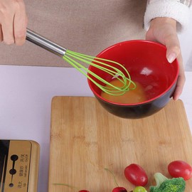 sourcing map Egg Whisk Stainless Steel Whisk Mixer Kitchen Utensil for Blending, Whisking, Beating and Stirring Green