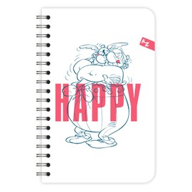 Clairefontaine Asterix 5 813056C Address Book / Vocabulary Book with Spiral Bound 11 x 17 cm 50 Sheets Lined 90 g Assorted Designs 1 Piece