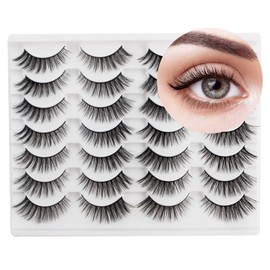 Glowingwin Cat Eye Lashes Eyelashes Dramatic Eyelashes Long Fluffy False Lashes 5 Pairs Faux Mink Eyelashes High Volume False Eyelashes