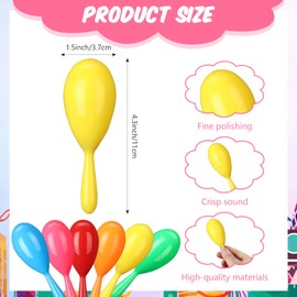 GCQJOQ 24 Pcs Maracas, 4.3 Inch Plastic Maracas Shakers Noisemaker for Mexican Fiesta, Luau Party, Wedding, Birthday, Cinco De Mayo Fiesta Themed Party Supplies (yellow)