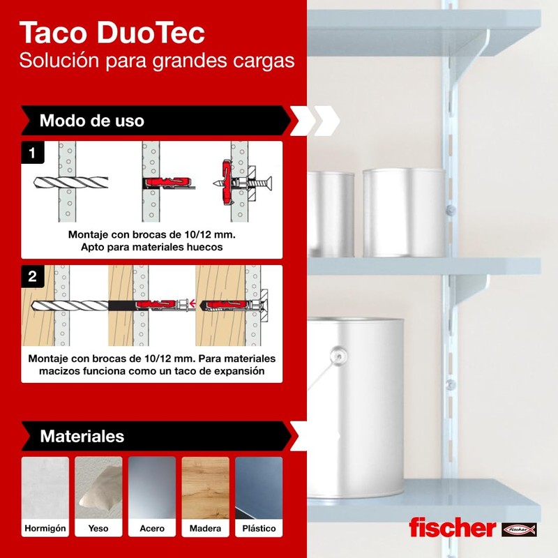fischer DUOTEC Toggle Plug Cavity Fixing for Attaching Wall Units