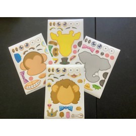 Does Not Apply 24 Make A Zoo Animal Sticker Sheets - Zoo and Safari Theme Birthday Party