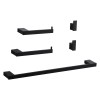 Matte Black Bathroom Accessories Set 5 Pieces, Wall Mounted Screw-In
