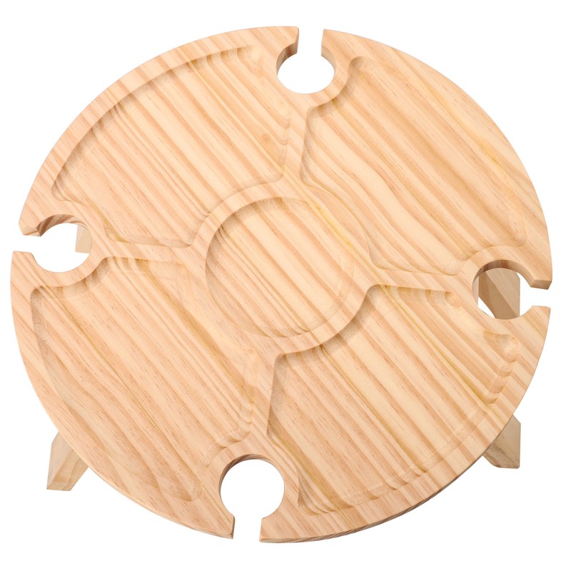 Outdoor Wine Table Portable Folding Wine Table Wooden Wine Glasses