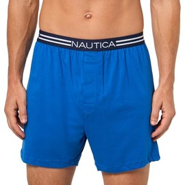 Nautica Men's Classic Cotton Loose Knit Boxer, Sea Cobalt