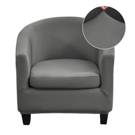 CRFATOP 2 Piece Club Chair Slipcover Stretch Barrel Chair Covers Solid Tub Chair Slipcovers Soft Spandex Armchair Sofa Cover Removable Couch Furniture Protector Arm Chair Cover for Living Room,03