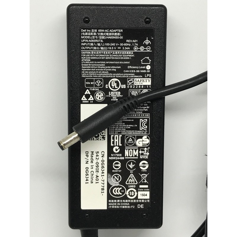 Dell G6J41 - AC Adaptor 65W - Warranty: 6M