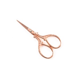 The Quilted Bear Rose Gold Embroidery Scissors - Precision Rose Gold Antique Design Embroidery/Nail Scissors with Sharp Blades for Sewing & Embroidery Use