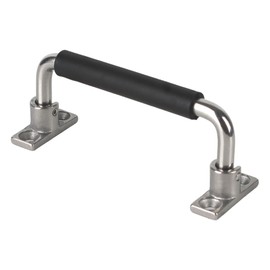 WZDXBQD 304 Stainless Steel Folding Handle 90 Degree Folding Solid Pull Handle with Rubber, Electric Cabinet Handle Industrial Cabinet Handle, Toolbox Handle (Four Hole, Hole Center 4.72 in)