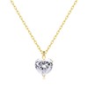 Philip Jones Gold Plated Heart Solitaire Necklace Created with Zircondia®
