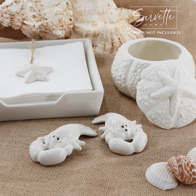 Salt and Pepper Shaker Ceramic Stovetop Set with Napkin Holder