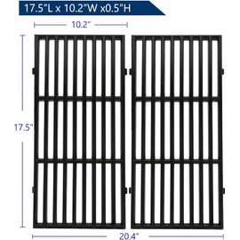 Leship 17.5" Grates Replace for Weber 7637 Spirit I & II 200 Series E-210 S-210 E-220 S-220 Gas Grill with Front-Mounted Control (17.5 x 10.2 Inch)