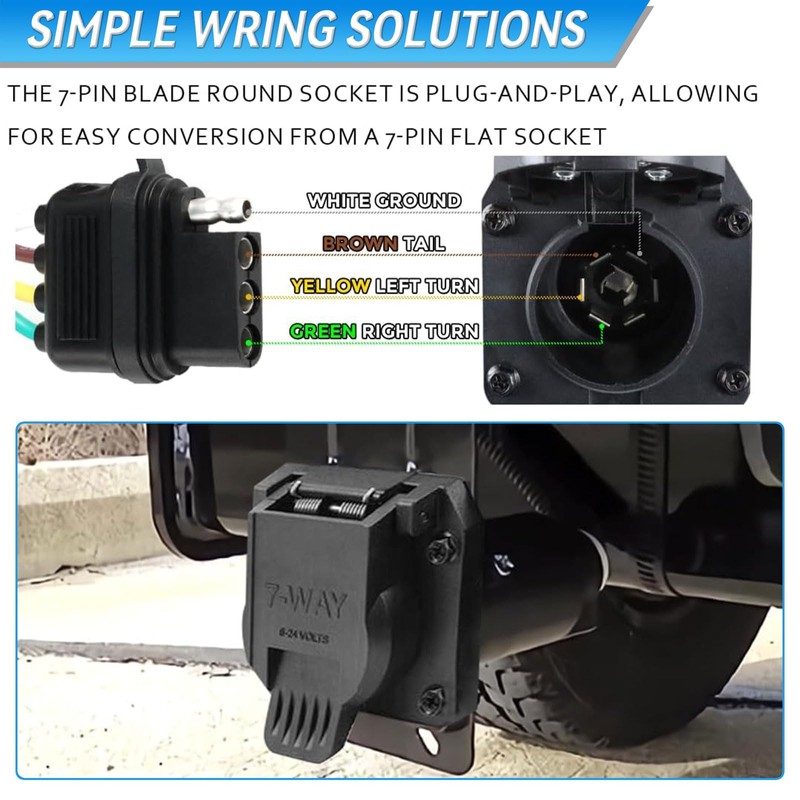 4 & 7 Pin Trailer Tow Wiring Harness Connector 2C3Z-13A576-DA