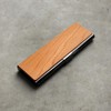 "PEN CASE" A wooden pen case made with heavy stainless