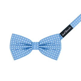 Jacob Alexander Polka Dot Print Men's Polka Dotted Pretied Bowtie - Baby Blue