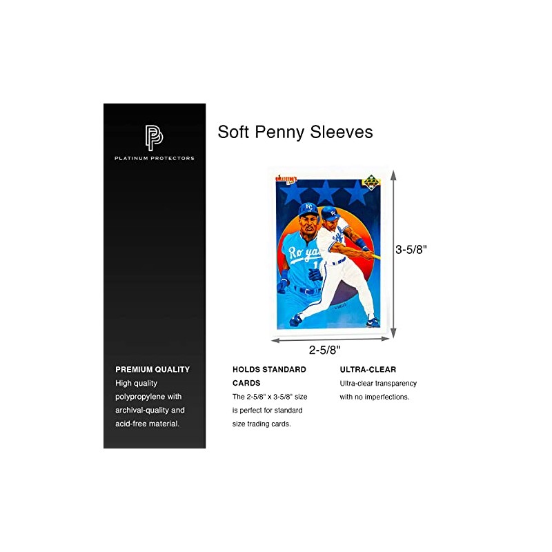 Platinum Protectors Ultra Clear Soft Penny Sleeves for Standard Trading