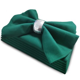 Getfitsoo Green Cloth Napkins Set of 6, 100% Cotton Christmas Cloth Napkins Washable Reusable, Perfect as Thanksgiving Cloth Napkins/Holiday Cloth Napkins for DinnerTable Everyday Use (Dark Green)