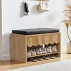 Shoe Storage Bench with Cushion, Shoe Rack Organizer Cabinet Bench