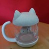 Anya Clear Glass Cat Tea Mug 8 Oz Speckled Base
