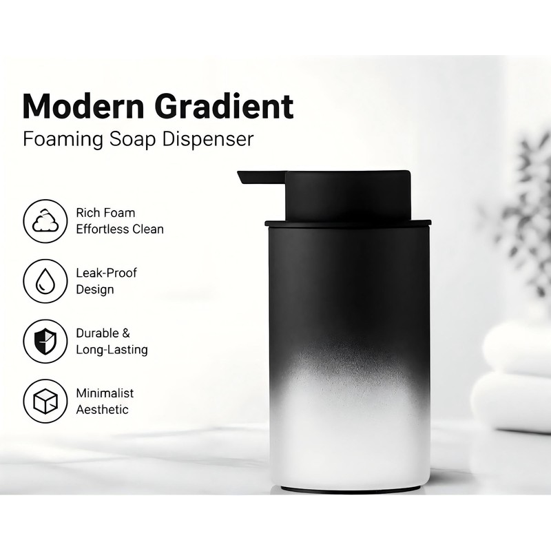 Gradient Frosted Glass Foaming Hand Soap Dispenser, 11.6 Oz
