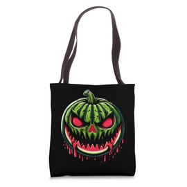 Spooky Summer Watermelon Jack O Lantern Summerween Tote Bag