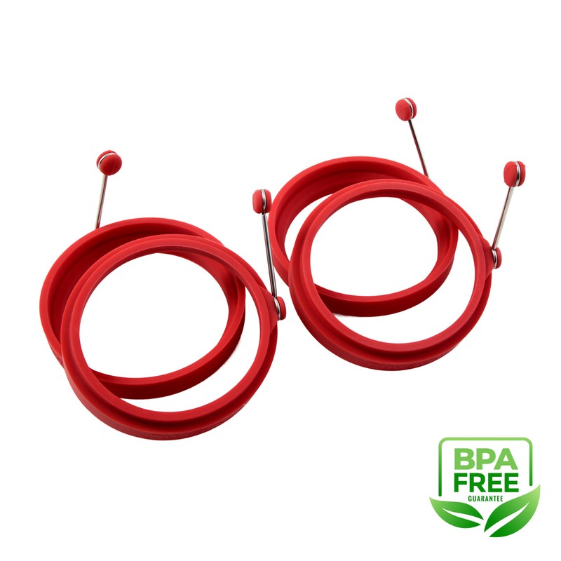 Nuwave Silicone Egg Rings, PFAS Free, Food-Grade, 4 Pcs, Non-Stick,