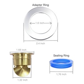 DAMILA Shower Floor Drain Insert, Drain Plug, Anti-Odor Plug, Sewer Core, One - Way Drain Valve, Backflow Preventer for Basement Drain, Suitable for 1.5 inch Drain Pipes (Gold)