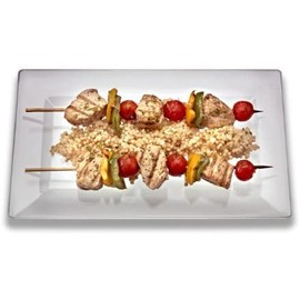 zappy 120 Dinner Plates 13.5" by 8.5" Clear Rectangle Buffet Plate - Heavy Duty Bulk Party Supplies, Fancy Disposable Plastic Plates for Wedding and Birthday Party, Holiday, Easter Rectangular Plates