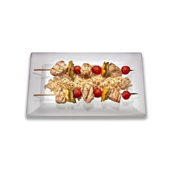 zappy 120 Dinner Plates 13.5" by 8.5" Clear Rectangle Buffet