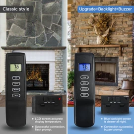 Gas Fireplace Remote Kit for Millivolt Gas Valve,with Remote Control Thermostat,Fit for skytech Ambient Majestic monessen Vermont castings Fireplace and Stoves,LCD NOT Battery 3YR Warranty
