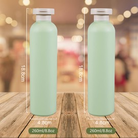 UMETASS Pack of 2 Travel Bottles for Filling, Leak-Proof Travel Time Set, Travel-Size Shampoo Container with Flip-Top Lid, Empty Travel Bottles (Green, 260 ml)