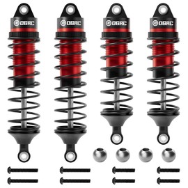 OGRC Shock Absorber Damper Set RC Shock Compatible with 1/10 Traxxas Slash, Hoss, Rustler 4X4 VXL, Bandit, Nitro, Stampede 2WD/4X4 RC Truck Replaces #5862 (Red Black)