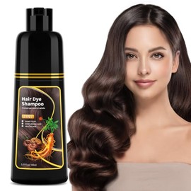 Champú Tinte Castaño Oscuro Nutrición Natural Cubrir Canas Mujer Coloración Semipermanente Instantánea Dura Días Ingredientes Herbales Naturales 150