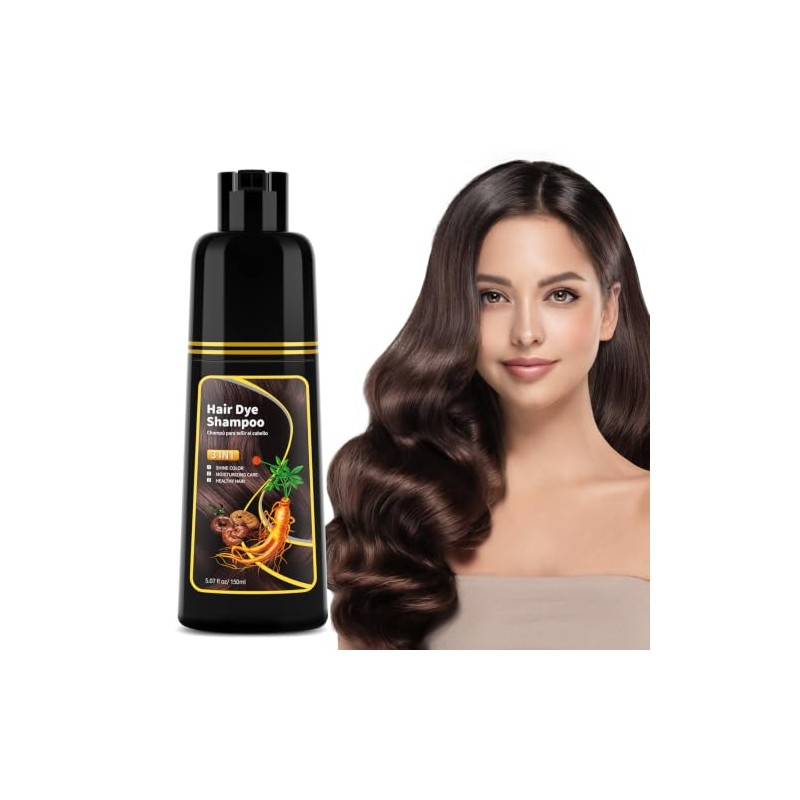 Champú Tinte Castaño Oscuro Nutrición Natural Cubrir Canas Mujer Coloración