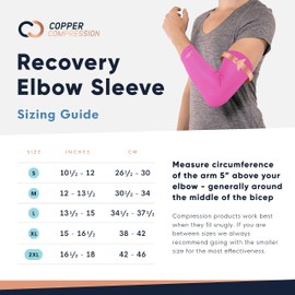 Copper Compression Elbow Sleeve - Copper Infused Orthopedic Brace for Tennis & Golfer Elbow, Tendonitis, Arthritis, Bursitis, Sore Joints & Muscles - Fits Men & Women -1 Sleeve - Pink - M