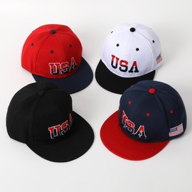 Susankley 4 Pieces USA Hats for Men American Flag Baseball Cap Adjustable USA Flag Patriotic Hat Flat Bill Brim Embroidered Dad Hats for Men Women