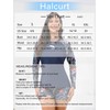 Halcurt Women's Built in Bra Rash Guard Long Sleeve Swimwear