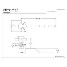 Kingston Brass KTDX2 Concord Tank Lever, 3-1/16", Polished Brass