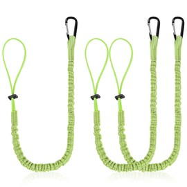 DBREAKS Pack of 3 Tool Fall Protection, Safety Lanyard with Carabiner, Tool Lanyard, Shock Absorbing Tool Safety Lanyard, Tool Lead Fall Protection for Work Equipment (Green)