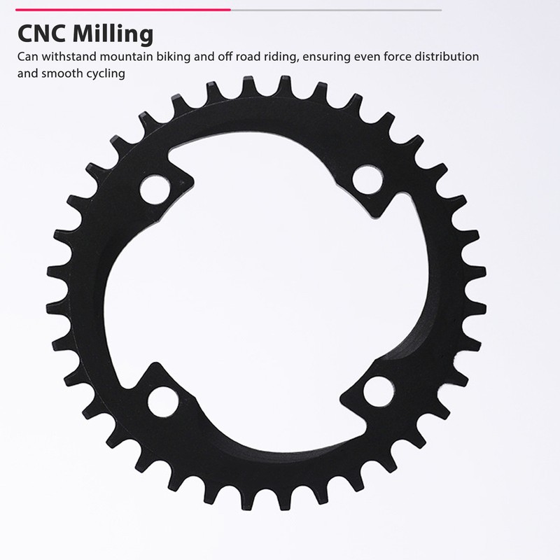 34T Bike Crankset Hollow Integrated Single Speed Round Chainring Aluminium