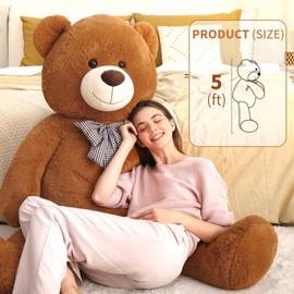 MaoGoLan Big Teddy Bear 5ft for Girlfriend - Large Teddy Bear Stuffed Animal with Smiling Face - Cuddly Valentines Day Teddy Bear for Boyfriend,Wife,Lover